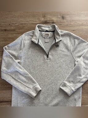 Cinch XL 1/4 zip pullover sweater Heather white and grays. Stunning! EUC